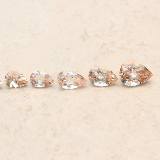 Natural Pinkish-Peach Morganite Pear shape AAA Quality from 8x5MM-20x7MM 