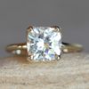 Moissanite Engagement Ring with 14k Yellow Gold Lily Petals LS6199