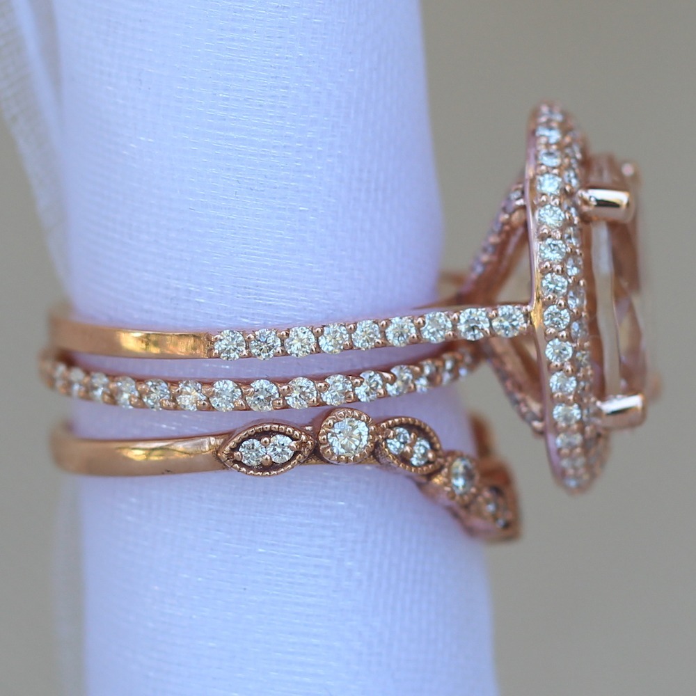 Sapphire Bridal Set Matching Diamond Bands LS6110 LS6151 LS6083