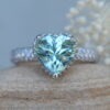 10mm Heart Aquamarine Ring with Diamonds in 14k White Gold LS5915