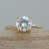 8mm Round Moissanite Ring Forever One DEF in 14k Yellow Gold LS5834