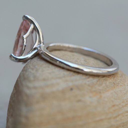 10x8mm Pear Morganite Engagement Ring Pink in Platinum LS6422
