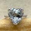 12mm Heart Aquamarine Engagement Ring Solitaire 14k White Gold LS6480