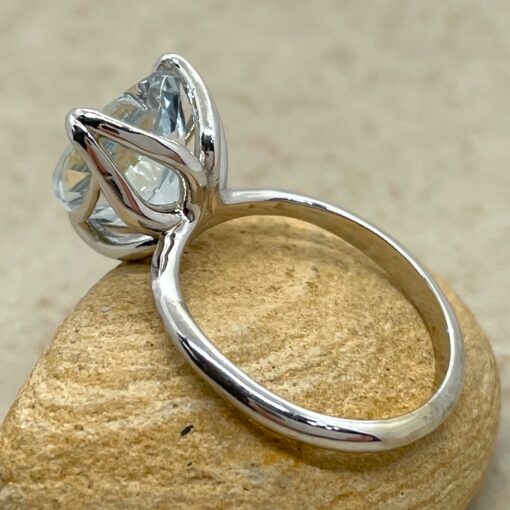 Aquamarine Engagement Ring 12mm Heart Shaped in Platinum LS6480