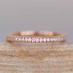 Handmade Full Eternity Diamond Wedding Band in 14k Rose Gold LS3751