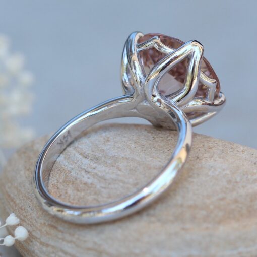 Morganite Engagement Ring with Petal Prongs in Platinum LS5865