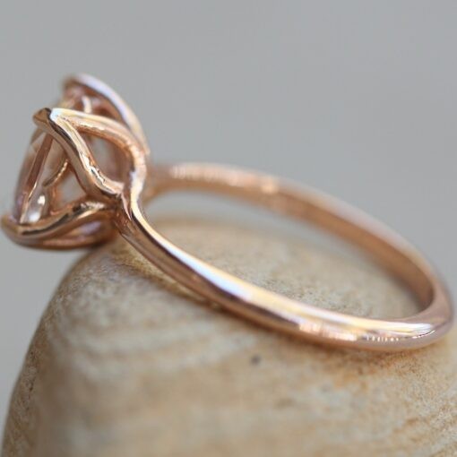 Petal Prong Morganite Engagement Ring Cushion Cut 14k Rose Gold LS5868