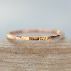 Minimalist Square Edge Wedding Band in Solid 14k Rose Gold LS6270