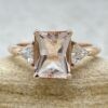 Radiant Morganite Engagement Ring with Diamonds 14k Rose Gold LS6215