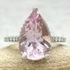 Pear Cut Pink Morganite Engagement Ring in 14k White Gold LS6659