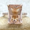 Radiant Morganite Engagement Ring with Diamonds 14k Rose Gold LS5723