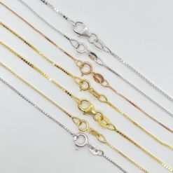 Box Chains for Pendants in Solid Gold Platinum and Silver LS6093