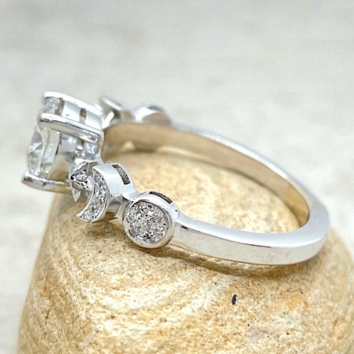 Lab Diamond Engagement Ring Space Themed in Platinum LS6754