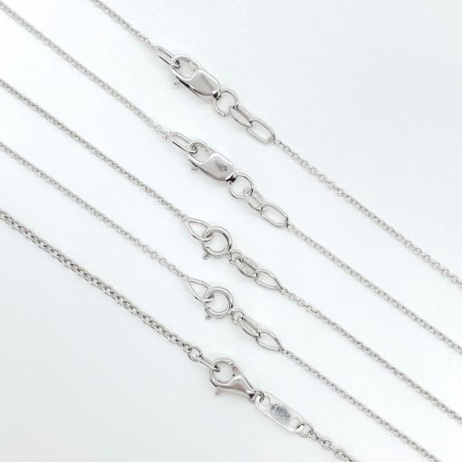 Precious Metal Rolo Chains in White Gold Platinum or Silver LS6092