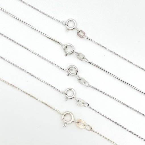 Silver Box Chains Sterling Silver with Ring Clasps LS6093