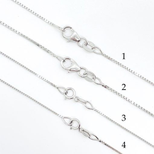 White Gold Box Chain in Solid 14k or 18k Gold and Platinum LS6093
