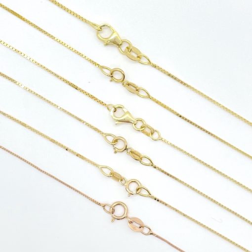 Yellow and Rose Gold Box Chains in 14k and 18k Gold LS6093