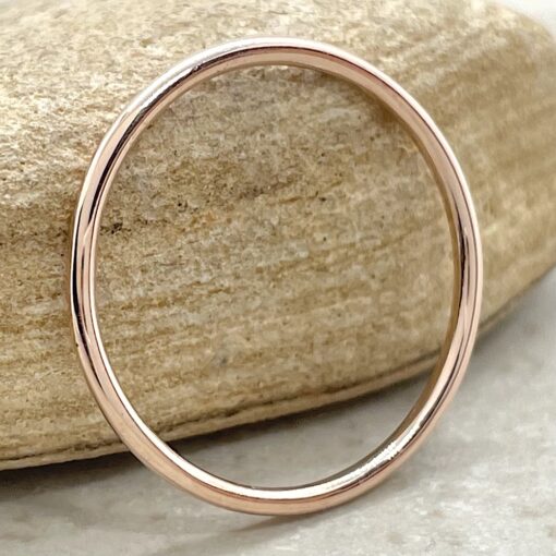 Thin Dainty Stacking Wedding Band Comfort Fit 14k Rose Gold LS6269